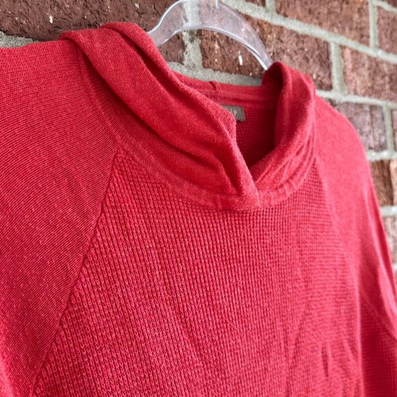 Lilla P Coral Red Knit Hoodie Sweater Women’s Medium Long Sleeve Pullover - Picture 7 of 7